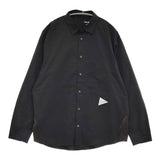 and wander 新品 fleece base LS shirt M 定価26400円 574-4253120 フリース切替 長袖シャツ ブラック メンズ アンドワンダー【中古】5-0912T♪