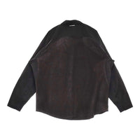 and wander 新品 fleece base LS shirt M 定価26400円 574-4253120 フリース切替 長袖シャツ ブラック メンズ アンドワンダー【中古】5-0912T♪