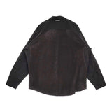 and wander 新品 fleece base LS shirt M 定価26400円 574-4253120 フリース切替 長袖シャツ ブラック メンズ アンドワンダー【中古】5-0912T♪