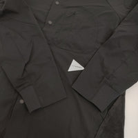 and wander 新品 fleece base LS shirt M 定価26400円 574-4253120 フリース切替 長袖シャツ ブラック メンズ アンドワンダー【中古】5-0912T♪