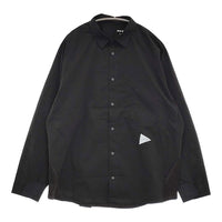 and wander 新品 fleece base LS shirt XL 定価26400円 574-4253120 フリース切替 長袖シャツ ブラック メンズ アンドワンダー【中古】5-0912T♪