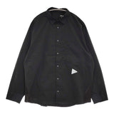 and wander 新品 fleece base LS shirt XL 定価26400円 574-4253120 フリース切替 長袖シャツ ブラック メンズ アンドワンダー【中古】5-0912T♪