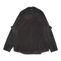and wander 新品 fleece base LS shirt XL 定価26400円 574-4253120 フリース切替 長袖シャツ ブラック メンズ アンドワンダー【中古】5-0912T♪