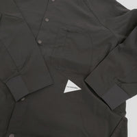and wander 新品 fleece base LS shirt XL 定価26400円 574-4253120 フリース切替 長袖シャツ ブラック メンズ アンドワンダー【中古】5-0912T♪