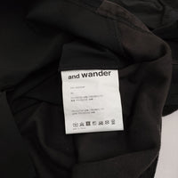 and wander 新品 fleece base LS shirt XL 定価26400円 574-4253120 フリース切替 長袖シャツ ブラック メンズ アンドワンダー【中古】5-0912T♪