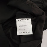 and wander 新品 fleece base LS shirt XL 定価26400円 574-4253120 フリース切替 長袖シャツ ブラック メンズ アンドワンダー【中古】5-0912T♪