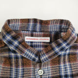 SUNSHINE+CLOUD 新品 Shirt-open standa 0 定価28600円 スタンドカラーシャツ ブラウン ブルー レディース サンシャイン+クラウド【中古】5-0912T♪