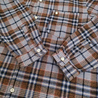 SUNSHINE+CLOUD 新品 Shirt-open standa 0 定価28600円 スタンドカラーシャツ ブラウン ブルー レディース サンシャイン+クラウド【中古】5-0912T♪
