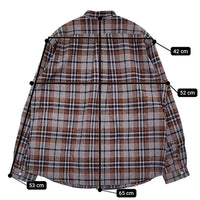 SUNSHINE+CLOUD 新品 Shirt-open standa 0 定価28600円 スタンドカラーシャツ ブラウン ブルー レディース サンシャイン+クラウド【中古】5-0912T♪