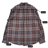 SUNSHINE+CLOUD 新品 Shirt-open standa 0 定価28600円 スタンドカラーシャツ ブラウン ブルー レディース サンシャイン+クラウド【中古】5-0912T♪