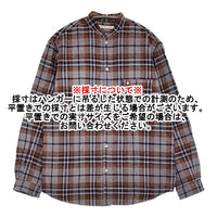 SUNSHINE+CLOUD 新品 Shirt-open standa 0 定価28600円 スタンドカラーシャツ ブラウン ブルー レディース サンシャイン+クラウド【中古】5-0912T♪