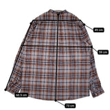 SUNSHINE+CLOUD 新品 Shirt-open standa 3 定価28600円 スタンドカラーシャツ ブラウン ブルー メンズ サンシャイン+クラウド【中古】5-0912T♪