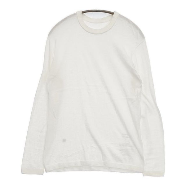 45R/45rpm 超ガーゼ コットン ニットソー 長袖Ｔシャツ カットソー ロンＴ ホワイト レディース フォーティーファイブアールピーエム【中古】5-0921M∞