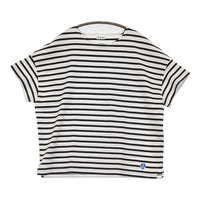 ORCIVAL RC-9255 サイズ1 ボーダー ワイド 半袖Tシャツ カットソー ホワイト チャコールグレー レディース オーシバル/オーチバル【中古】5-0622S♪