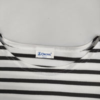 ORCIVAL RC-9255 サイズ1 ボーダー ワイド 半袖Tシャツ カットソー ホワイト チャコールグレー レディース オーシバル/オーチバル【中古】5-0622S♪