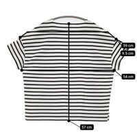 ORCIVAL RC-9255 サイズ1 ボーダー ワイド 半袖Tシャツ カットソー ホワイト チャコールグレー レディース オーシバル/オーチバル【中古】5-0622S♪