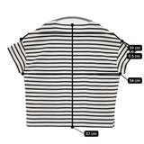 ORCIVAL RC-9255 サイズ1 ボーダー ワイド 半袖Tシャツ カットソー ホワイト チャコールグレー レディース オーシバル/オーチバル【中古】5-0622S♪