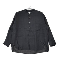 TICCA リネンノーカラー 定価25300円 TBBS-303 ブラウス シャツ 22SS ブラック レディース ティッカ【中古】5-0807M∞