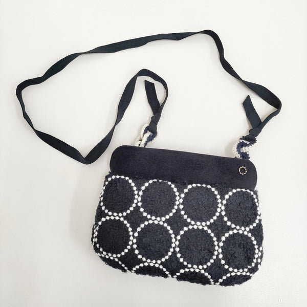 mina perhonen/hitomi shinoyama 新品 tambourine クラッチバッグ 2wayポシェット 紺 レディース ミナペルホネン/ヒトミ シノヤマ【中古】5-0603T♪