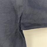 (g) リネン混 フリル ガーゼ ドロップショルダー ワンピース ネイビー レディース グラム【中古】5-0622S♪