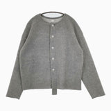 (g) ガーゼ ノーカラージャケット カーディガン グレー レディース グラム【中古】5-0818T∞
