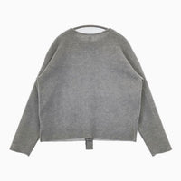 (g) ガーゼ ノーカラージャケット カーディガン グレー レディース グラム【中古】5-0818T∞