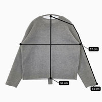 (g) ガーゼ ノーカラージャケット カーディガン グレー レディース グラム【中古】5-0818T∞