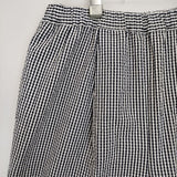 (g) ギンガムチェック ガーゼ シアサッカー イージー パンツ ネイビー ホワイト レディース グラム【中古】5-0807M∞