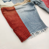 KAPITAL KOUNTRY パッチワーク 36 コットンリネン カットオフ ショートパンツ ハーフパンツ ブルー メンズ キャピタルカントリー【中古】5-1014S♪