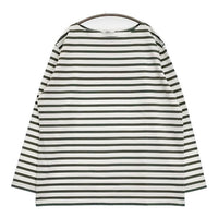 AURALEE/IENA バスクシャツ A21AB01IE ボーダー 長袖Ｔシャツ カットソー ロンＴ ホワイト グリーン レディース オーラリー/イエナ【中古】5-0921M∞