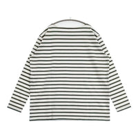 AURALEE/IENA バスクシャツ A21AB01IE ボーダー 長袖Ｔシャツ カットソー ロンＴ ホワイト グリーン レディース オーラリー/イエナ【中古】5-0921M∞