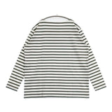 AURALEE/IENA バスクシャツ A21AB01IE ボーダー 長袖Ｔシャツ カットソー ロンＴ ホワイト グリーン レディース オーラリー/イエナ【中古】5-0921M∞