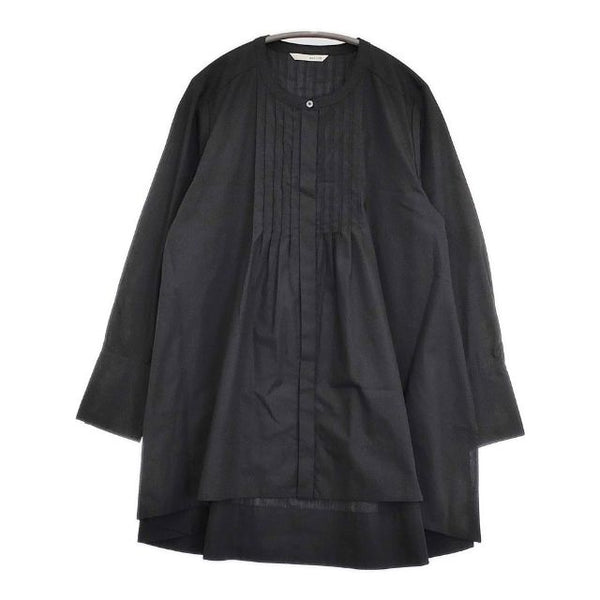 qualite ピンタックシャツ定価23100円 32450010009 チュニック ブラウス シャツ ブラック レディース カリテ【中古】5-0921M∞