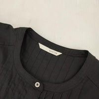 qualite ピンタックシャツ定価23100円 32450010009 チュニック ブラウス シャツ ブラック レディース カリテ【中古】5-0921M∞