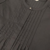 qualite ピンタックシャツ定価23100円 32450010009 チュニック ブラウス シャツ ブラック レディース カリテ【中古】5-0921M∞