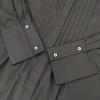 qualite ピンタックシャツ定価23100円 32450010009 チュニック ブラウス シャツ ブラック レディース カリテ【中古】5-0921M∞