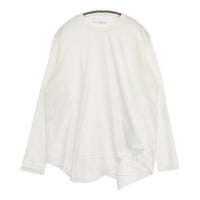 qualite アシメコットンカットソー 定価12650円 32430020003 長袖Ｔシャツ カットソー ロンＴ ホワイト レディース カリテ【中古】5-0921M∞