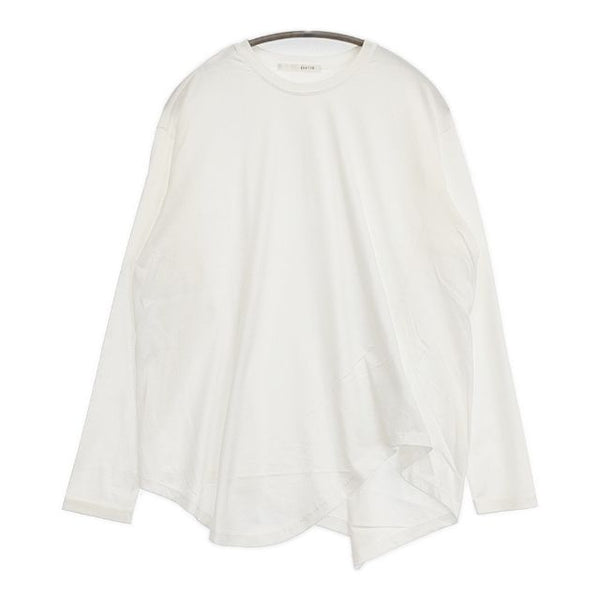 qualite アシメコットンカットソー 定価12650円 32430020003 長袖Ｔシャツ カットソー ロンＴ ホワイト レディース カリテ【中古】5-0921M∞