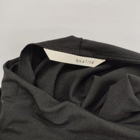qualite シアタートルカットソー 定価13200円 長袖Ｔシャツ カットソー ロンＴ ブラック レディース カリテ【中古】5-0807M∞