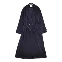 MANOF OVER LONG COAT 定価30800円 86101-0012 ベルト付き トレンチコート ネイビー レディース マノフ【中古】5-0921M∞
