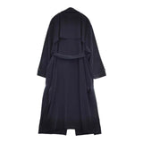 MANOF OVER LONG COAT 定価30800円 86101-0012 ベルト付き トレンチコート ネイビー レディース マノフ【中古】5-0921M∞