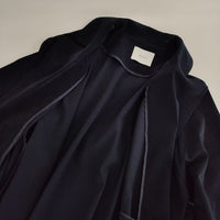 MANOF OVER LONG COAT 定価30800円 86101-0012 ベルト付き トレンチコート ネイビー レディース マノフ【中古】5-0921M∞