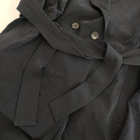 MANOF OVER LONG COAT 定価30800円 86101-0012 ベルト付き トレンチコート ネイビー レディース マノフ【中古】5-0921M∞