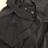 MANOF OVER LONG COAT 定価30800円 86101-0012 ベルト付き トレンチコート ネイビー レディース マノフ【中古】5-0921M∞