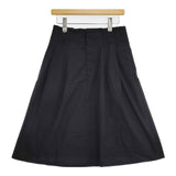 MARGARET HOWELL タック 578-6132017 HIGH DENSE COTTON SILK SKIRT スカート ブラック レディース マーガレットハウエル【中古】5-0921M∞