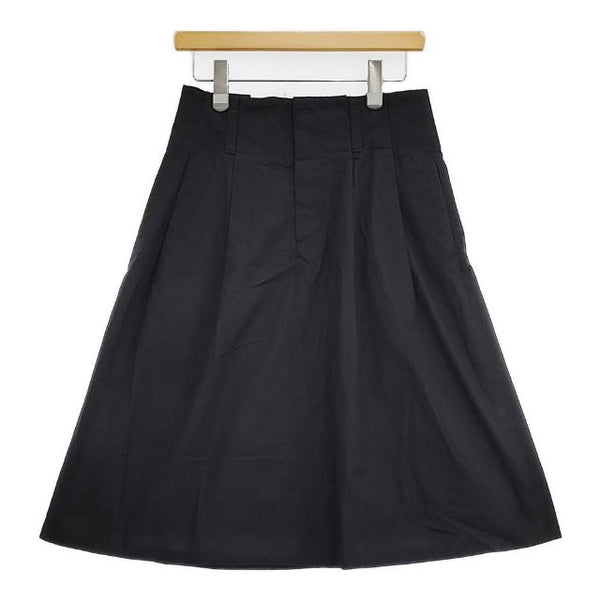 MARGARET HOWELL タック 578-6132017 HIGH DENSE COTTON SILK SKIRT スカート ブラック レディース マーガレットハウエル【中古】5-0921M∞