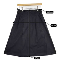 MARGARET HOWELL タック 578-6132017 HIGH DENSE COTTON SILK SKIRT スカート ブラック レディース マーガレットハウエル【中古】5-0921M∞