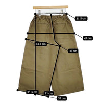 Pal'las Palace ワイドパンツ コットンリネン イージー キュロット カーキ レディース パラスパレス【中古】5-0921M∞