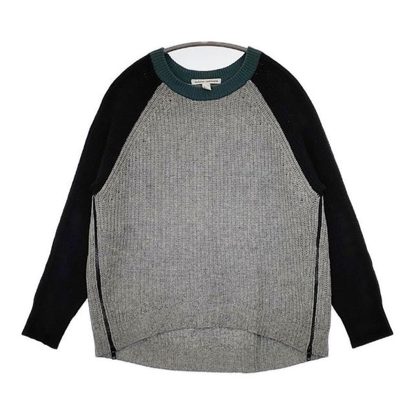 autumn cashmere オータム カシミア サイドジップ エルボーパッチ セーター ニット グレー ブラック レディース【中古】5-0818T∞
