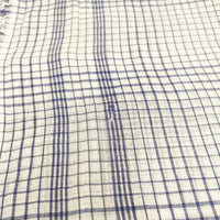 Faliero Sarti タッタソールチェック コットン インド製 ストール ホワイト ブルー レディース ファリエロサルティ【中古】5-0726M◎